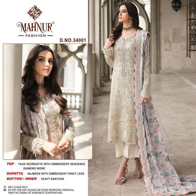 Mahnur Vol 34 Georgette Pakistani Suits Catalog
